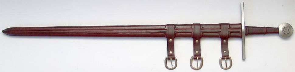 Oakeshott Type XVIII Deutsche Kampf Bastardschwert Scharf circa 1350 mit Gürtel