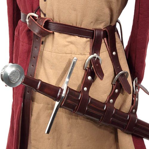 Oakeshott Type XVIII Deutsche Kampf Bastardschwert Scharf circa 1350 mit Gürtel