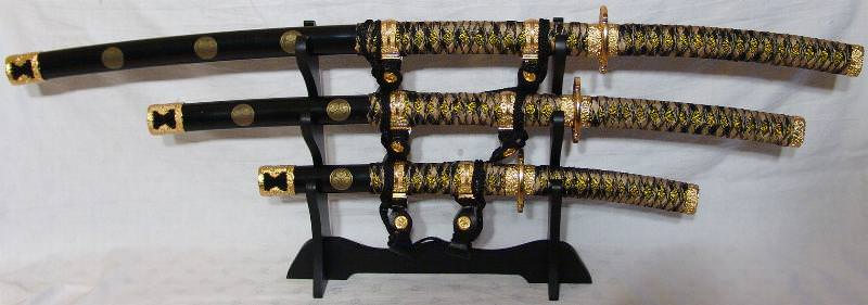 Samurai Katana Schwerter Schwarz Set