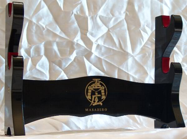 2er Katana St�nder / Wandhalter  Schwarz mit Stoffauflage