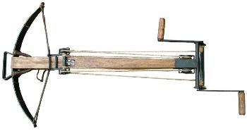 Englische Armbrust ohne Seilwinde; 14. und 15. Jh,