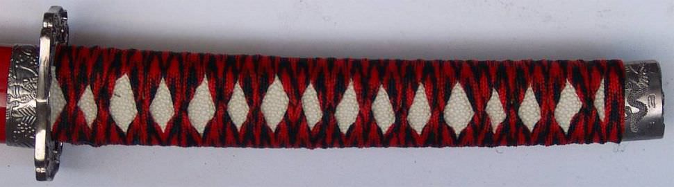 Rotes Samurai Schwerter Drachen Katana 3er set