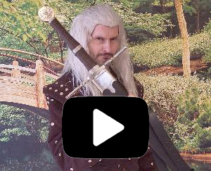 Video The Witcher Schwert Stahl von Geralt mit Rückenscheide