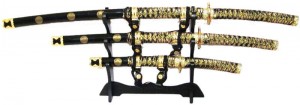 Samurai Katana Schwerter schwarz Set
