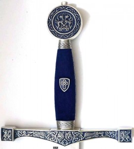 Der Griff Schwert EXCALIBUR silber und blau von Marto