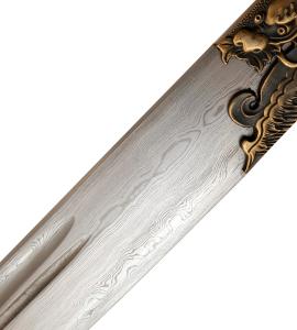 Detail Dao Säbel des Kublai Khan aus Damaststahl