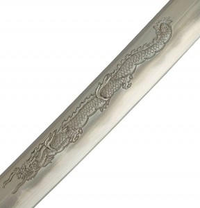 Detail Samurai Schwert- Katana + Makuri + gefaltet + echter Hamon
