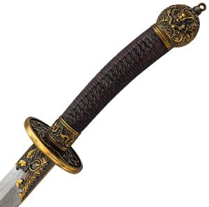 Griff Dao Säbel des Kublai Khan aus Damaststahl