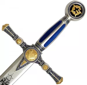 Griff Freimaurer Schwert von Marto Silber und Blau