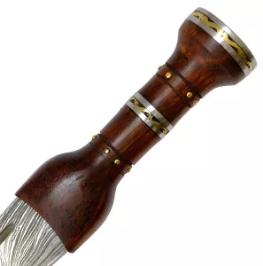 Griff Schottischer Dirk Damastklinge und Lederscheide