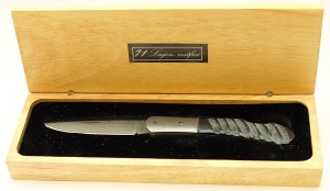 Holzschatulle Damasttaschenmesser Griff Büffelhorn Taschenmesser