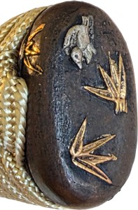 Kashira echtes Akaya + Kobuse + Damast- gefaltet