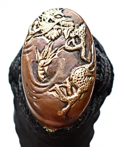 Kashira Katana + Makuri + gefaltet + echter Hamon