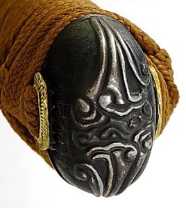Kashira Ninja Schwert Damast Drachenklinge & gefaltet