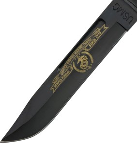 Klinge Kampfmesser UC Marine Corps mit schwarzer Klinge und Goldätzung