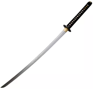 Klinge Damast Katana mit Samurai auf der Saya