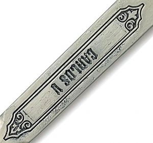 andere seite Logo Karl V. Schwert mit Klinge aus Metallguss