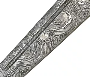 Klinge Schottischer Dirk Damastklinge und Lederscheide