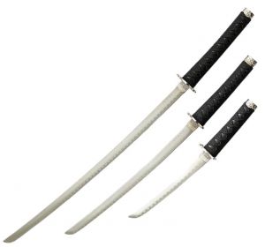 Klinge Samurai Katana Set Drachenschwert schwarz