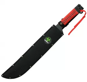 mit Scheide Machete blutrot Anti Zombie