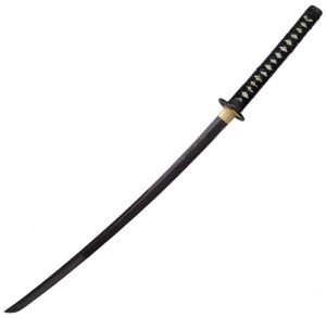 Ohne Saya Drachen Wels Katana + gefaltet- Damast red black
