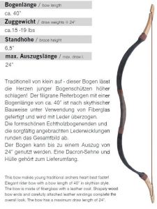 Reiterbogen HEMES Junior 15 - 19 lbs Länge 40 Zoll