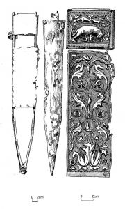 Die Zeichung Römer Schwert Der Gladius von Galba nach Originalfund