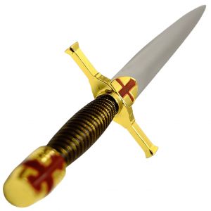 Seitlich Ritterdolch mit Ritterhelmknauf