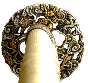 Tsuba Einzelstück Kobuseklinge gefaltet echtes Katana