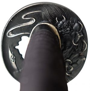 Tsuba Oni Bainite Katana von Hanwei Schmiede Paul Chen