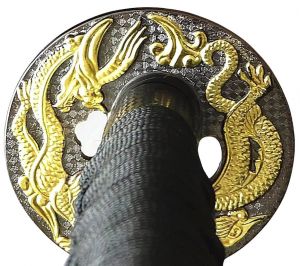 Tsuba Samurai Drachen black Schwerter 3er Set