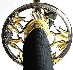 Tsuba Samurai Katana Masaru + Kobuse + Hamon + Kirschblüte