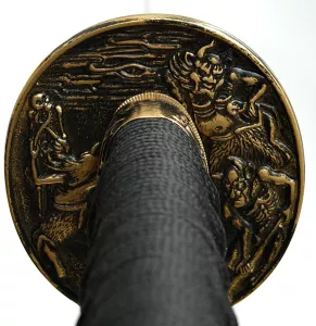 Tsuba Samurai Schwert- Katana Hirokuni Red mit Choji Hamon