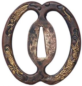 Tsuba Samurai Schwert- Katana + Makuri + gefaltet + echter Hamon