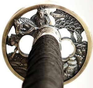 Tsuba Schwarzes Katana Samuraischwert von Marto