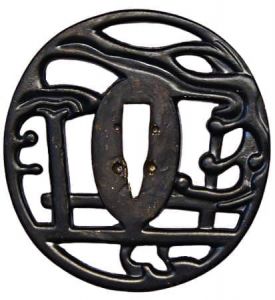 Tsuba Wakizashi + Soshu Kitae + gefaltet Nakamikado