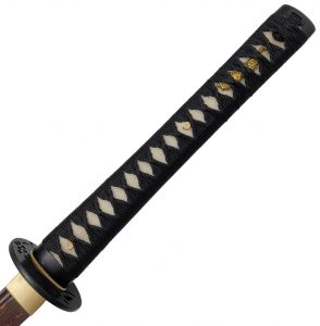 Tsuka Katana mit Rot Schwarz Damast- Gefaltet