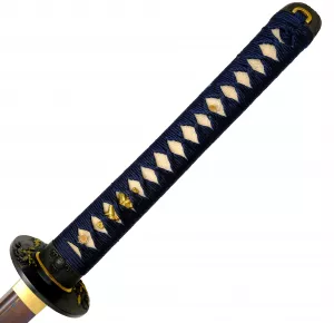 Tsuka Katana Blauschimmer + gefaltet- Damast + Hamon