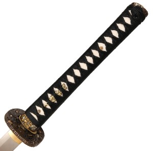 Tsuka Pflaumenblüten-Gravur Katana mit Perlmutt-Intarsien