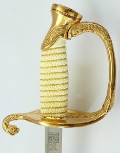 US Navy Säbel für Offizier der Marine + scharf von Marto + Klingenätzung der Griff