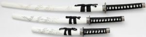 Schwarz Weißes Katana set Drachen 3er Set kaufen ohne ständer