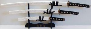 Drachen Samurai Schwert 3er Set in Schwarz und Weiß