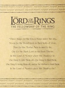 Zertifikat Herr der Ringe Stich Schwert von Frodo Beutlin