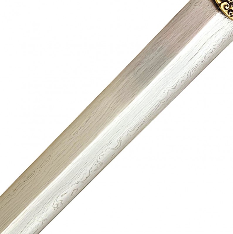Detail Tai Chi Schwert aus Damast- gefaltet Schmiede Longquan