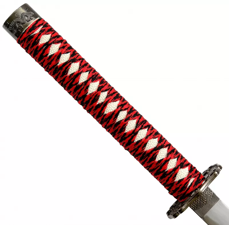 Griff rote Samurai Schwerter Drachen 3er Set