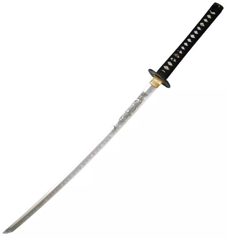 Klinge Bishamonten Japans Gott des Krieges Katana Samuraischwert mit Gravur