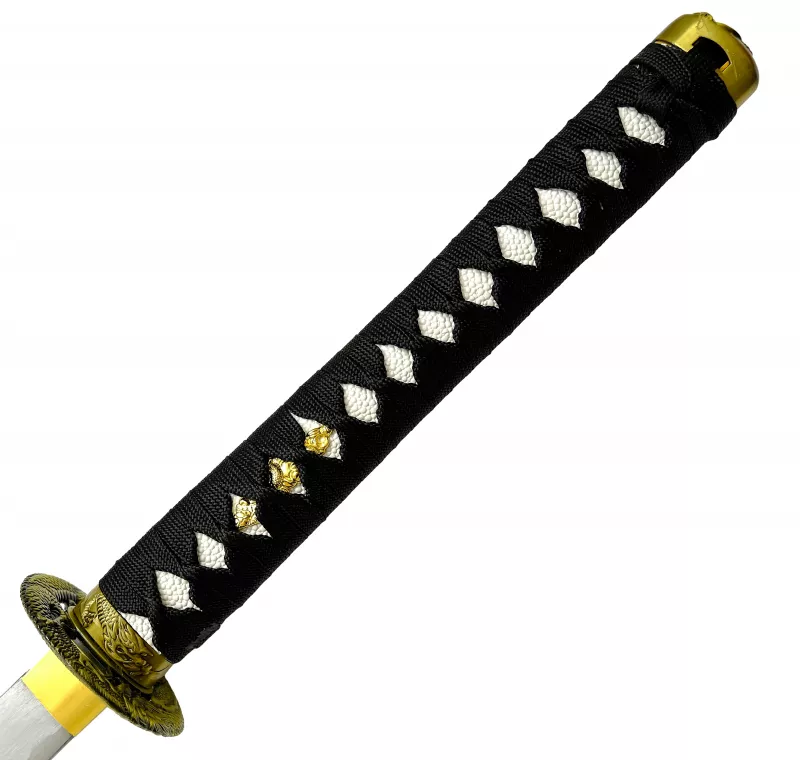 Tsuka Samuraischwert Drache Weiß Schwarz