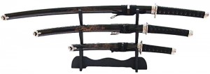 Samurai Katana Set Drachenschwert schwarz