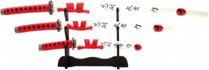 Samurai Schwert Set Whit and Red