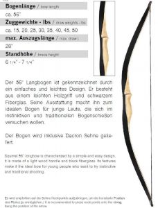 Langbogen Ragim FOX 20 - 60 lbs ...